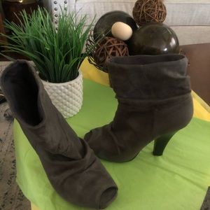 Gray ankle booties